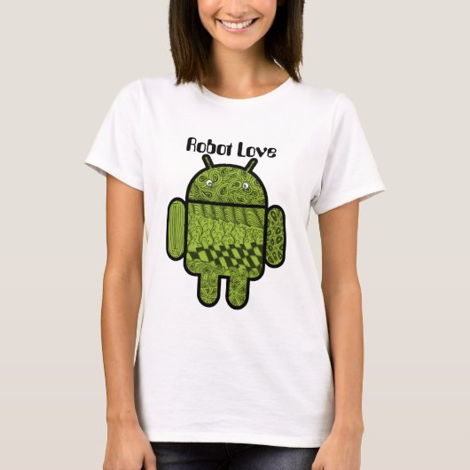 Paisley Doodle-Zeichen für den Android™-Roboter T-Shirt (Vorderseite)