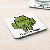 Paisley Doodle-Zeichen für den Android™-Roboter Untersetzer (Linke Seite)