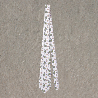 Paisley Dots Blume Grünrosa Lila Muster Krawatte