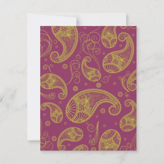 Paisley Dreams Wedding Response Einladung (Rückseite)