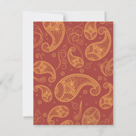 Paisley Dreams Wedding Response Einladung (Rückseite)