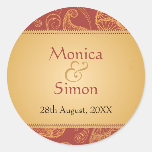 Paisley Dreams Wedding Sticker (Vorderseite)