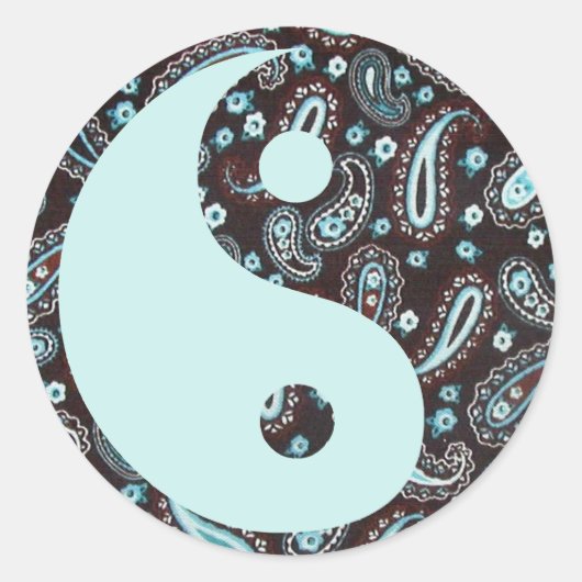 Paisley Dreams Yin und Yang Sticker (Vorderseite)