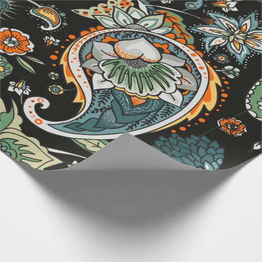 Paisley. Ein auf Tradition basierendes nahtloses M Geschenkpapier (Ecke)