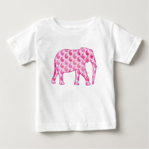 Paisley-Elefant - Eispink und Fuchsia Baby T-shirt