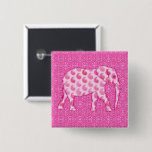 Paisley-Elefant - Eispink und Fuchsia Button (Vorne & Hinten)