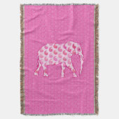 Paisley-Elefant - Eispink und Fuchsia Decke (Vorderseite Vertikal)