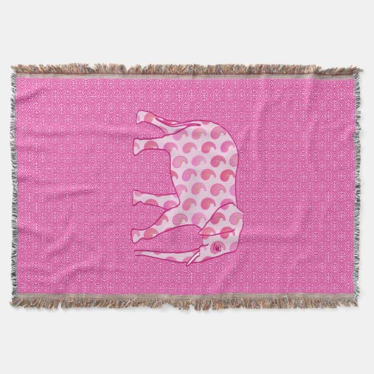 Paisley-Elefant - Eispink und Fuchsia Decke (Vorderseite)