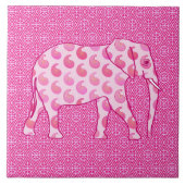Paisley-Elefant - Eispink und Fuchsia Fliese (Vorderseite)
