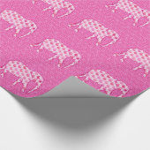 Paisley-Elefant - Eispink und Fuchsia Geschenkpapier (Ecke)