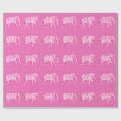 Paisley-Elefant - Eispink und Fuchsia Geschenkpapier (Flach)