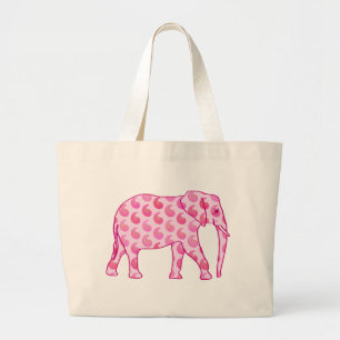 Paisley-Elefant - Eispink und Fuchsia Jumbo Stoffbeutel
