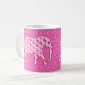 Paisley-Elefant - Eispink und Fuchsia Kaffeetasse (Vorderseite Links)