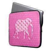 Paisley-Elefant - Eispink und Fuchsia Laptopschutzhülle (Vorderseite Links)
