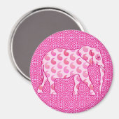 Paisley-Elefant - Eispink und Fuchsia Magnet (Vorderseite/Rückseite)