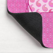 Paisley-Elefant - Eispink und Fuchsia Mousepad (Ecke)