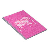 Paisley-Elefant - Eispink und Fuchsia Notizblock (Rechte Seite)