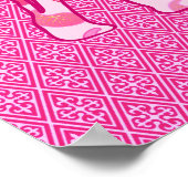 Paisley-Elefant - Eispink und Fuchsia Poster (Ecke)