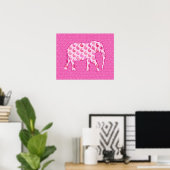 Paisley-Elefant - Eispink und Fuchsia Poster (Heimbüro)