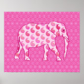 Paisley-Elefant - Eispink und Fuchsia Poster (Vorne)