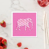 Paisley-Elefant - Eispink und Fuchsia Serviette (Beispiel)