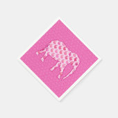 Paisley-Elefant - Eispink und Fuchsia Serviette (Ecke)