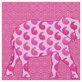 Paisley-Elefant - Eispink und Fuchsia Stoff (Nahaufnahme)