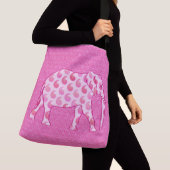 Paisley-Elefant - Eispink und Fuchsia Tragetaschen Mit Langen Trägern (Von Nahem)