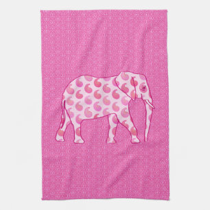 Paisley-Elefant - Eisrosa und Fuchsia Handtuch