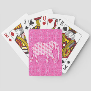 Paisley-Elefant - Eisrosa und -fuchsie Spielkarten