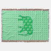 Paisley-Elefant - Jade grün und weiß Decke (Vorderseite)
