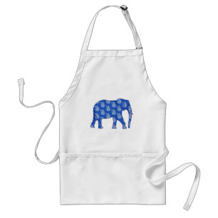 Paisley-Elefant - Kobalt blau und weiß Schürze