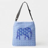 Paisley-Elefant - Kobalt blau und weiß Tragetaschen Mit Langen Trägern (Rückseite)