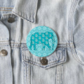 Paisley-Elefant - Türkis und Wasser Button (Beispiel)