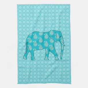 Paisley-Elefant - Türkis und Wasser Handtuch