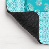 Paisley-Elefant - Türkis und Wasser Mousepad (Ecke)