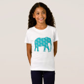 Paisley-Elefant - Türkis und Wasser T-Shirt (Vorne ganz)