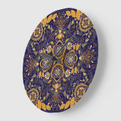 Paisley Elegance: Textile Designmuster Große Wanduhr (Winkel)