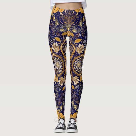 Paisley Elegance: Textile Designmuster Leggings (Vorderseite)