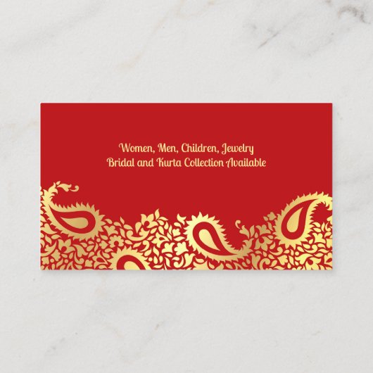 Paisley Elegant Business Card Visitenkarte (Rückseite)