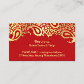 Paisley Elegant Business Card Visitenkarte (Vorderseite)