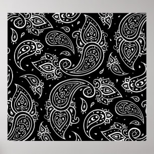 Paisley Eleganz: nahtloses ethnisches Muster. Poster