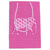 Paisley Elephant, Ice Pink und Fuchsia Mittlere Geschenktüte (Vorderseite)