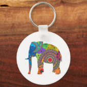 Paisley Elephant Keyring Schlüsselanhänger (Vorderseite)
