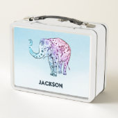 Paisley Elephant Metall Brotdose (Rückseite)