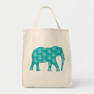 Paisley Elephant, Türkis und Aqua Tragetasche