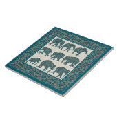 Paisley Elephants auf Beige und Border Keramik Til Fliese (Seite)