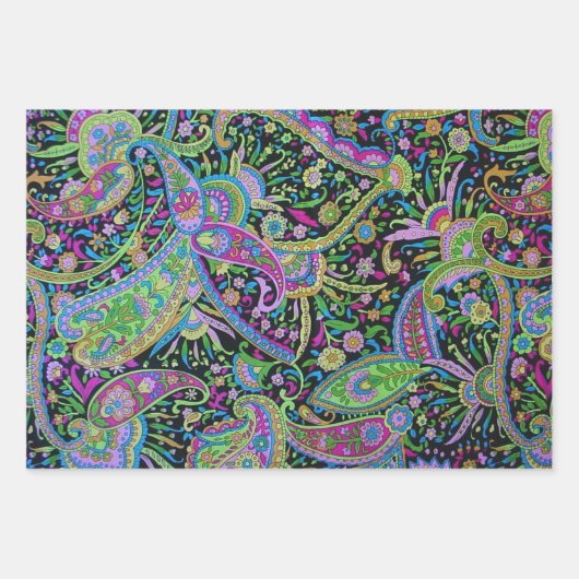 Paisley Fantasy Geschenkpapier Set (Vorderseite)