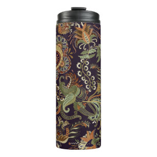 Paisley Farbige Textilie: Ethnisches Vintage-Desig Thermosbecher