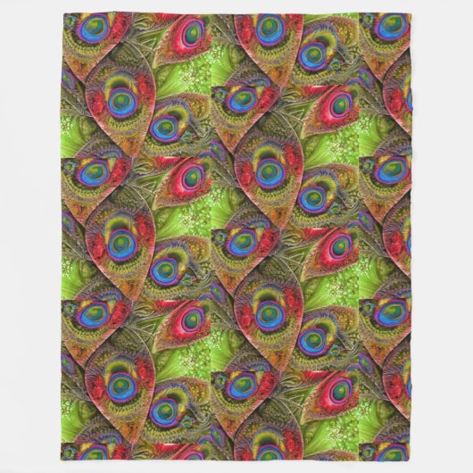 Paisley-Federn2 Fleece-Decke Fleecedecke (Vorderseite)